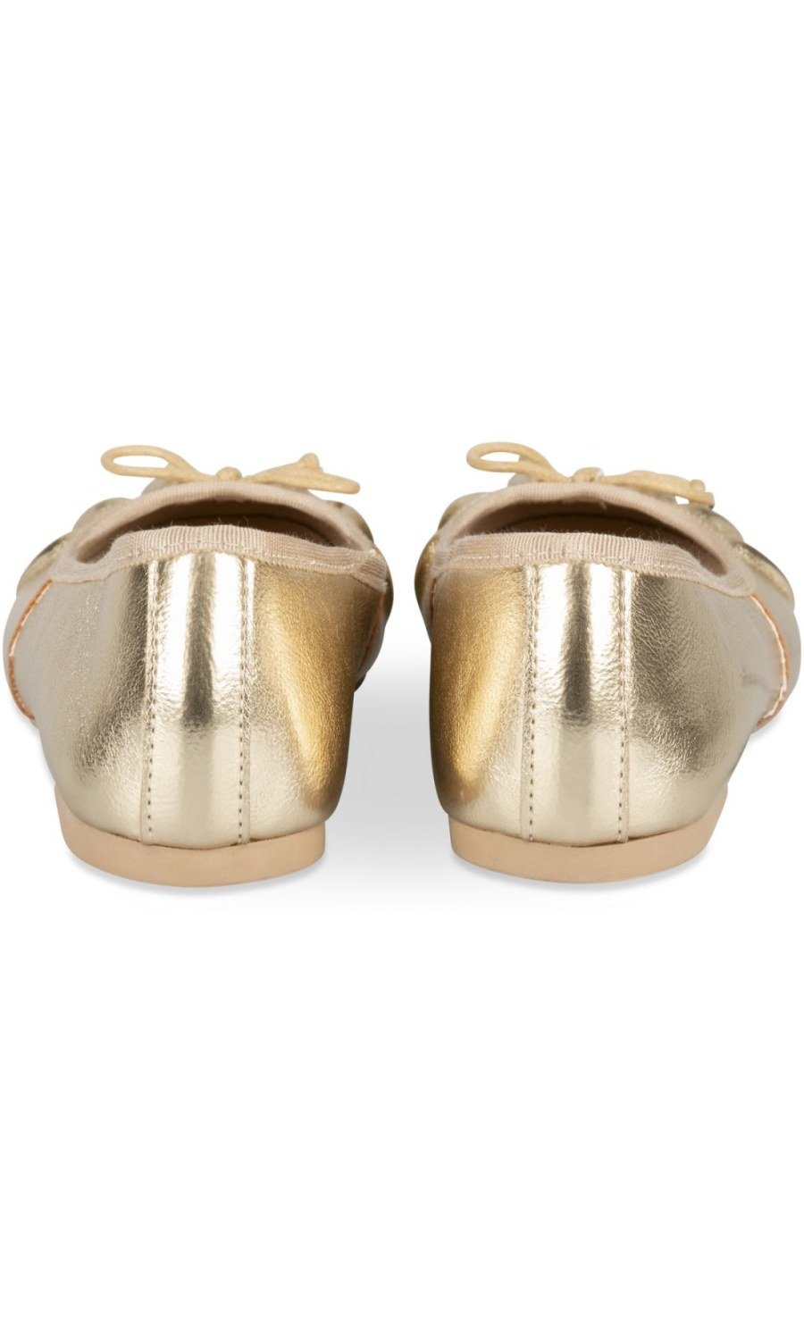 Ballerines métallisées bout froncé dorées