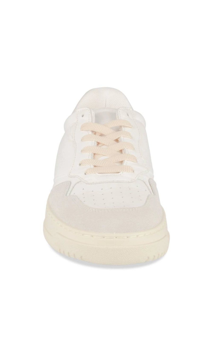 White and grey retro mixed-texture sneakers