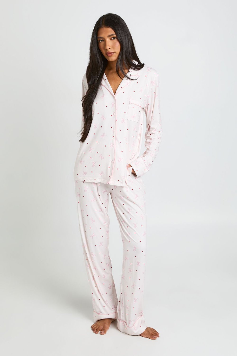 Super-soft top and trouser pyjama set - Tall