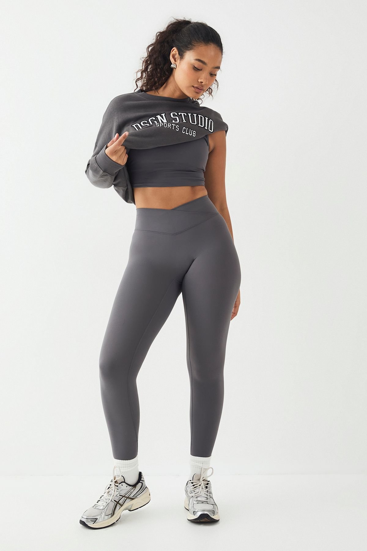 Legging de sport taille haute croisée