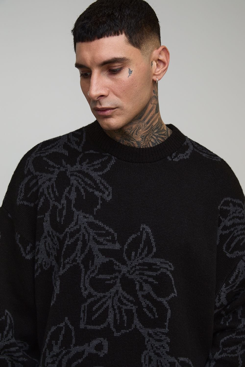 Pull oversize na3em b jacquard floral