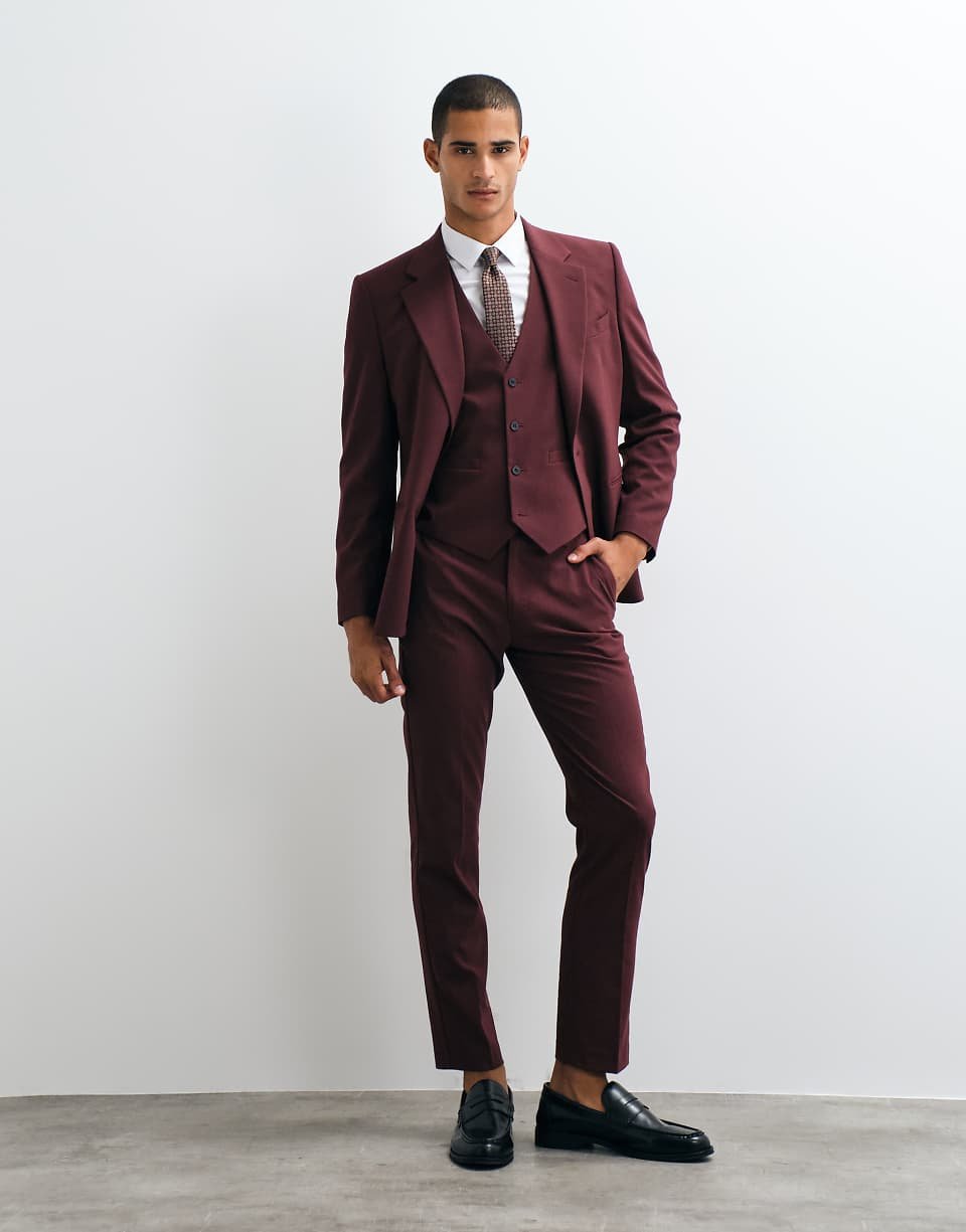 Pantalon de costume slim - Bordeaux