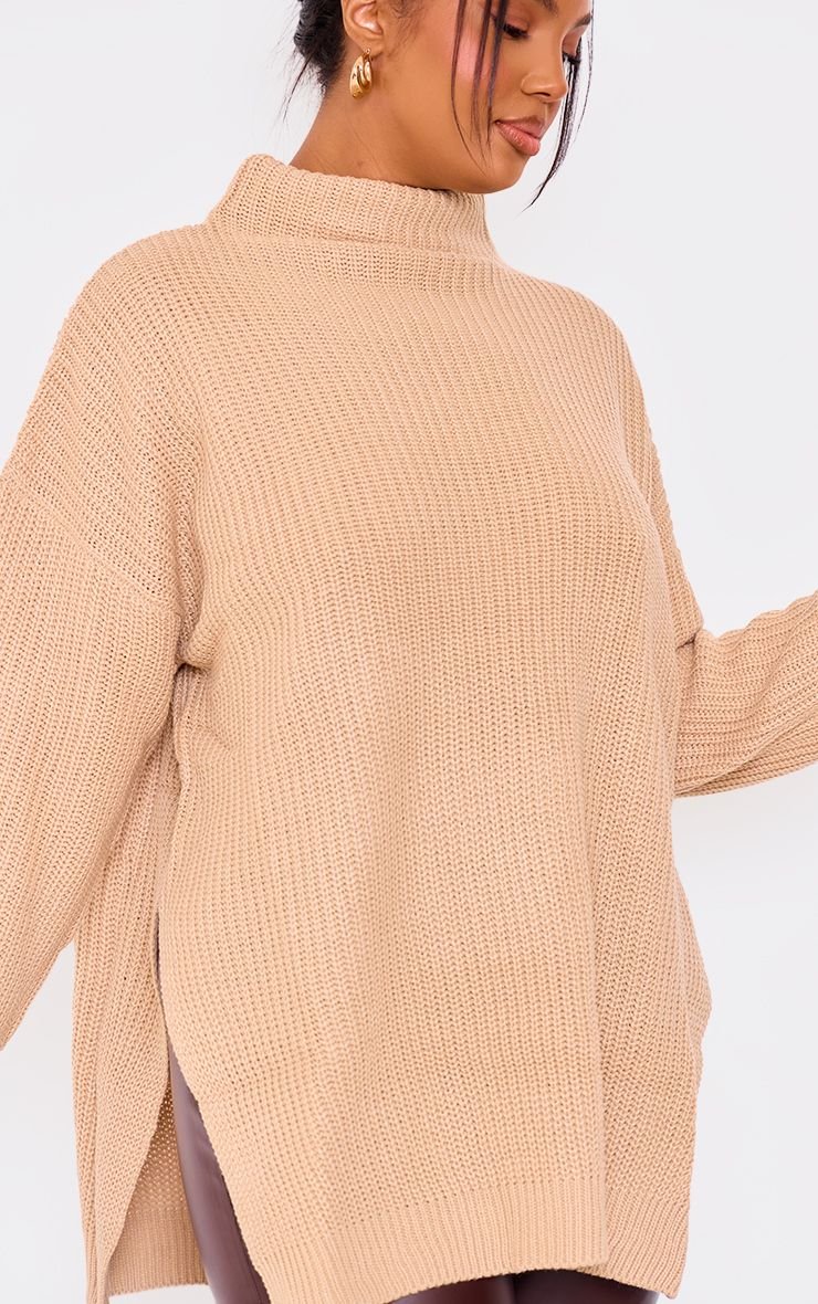 Pull à col montant tricoté - Grande taille