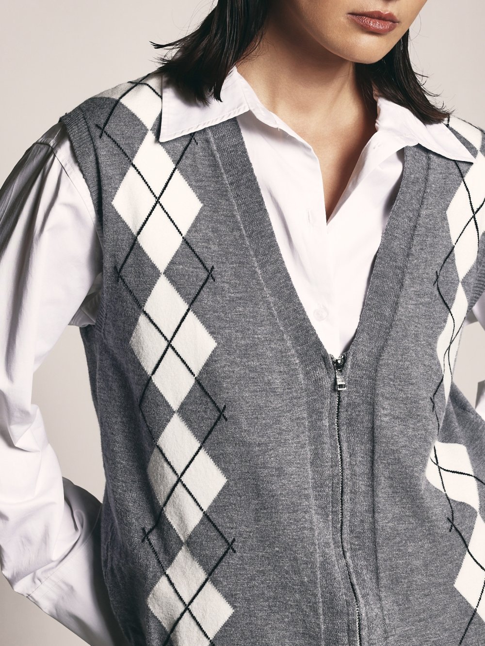 Pull bla kmam b sensla argyle, gris