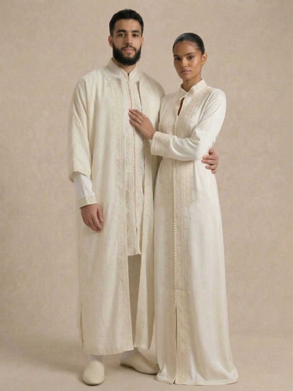 White jabador with matching trousers
