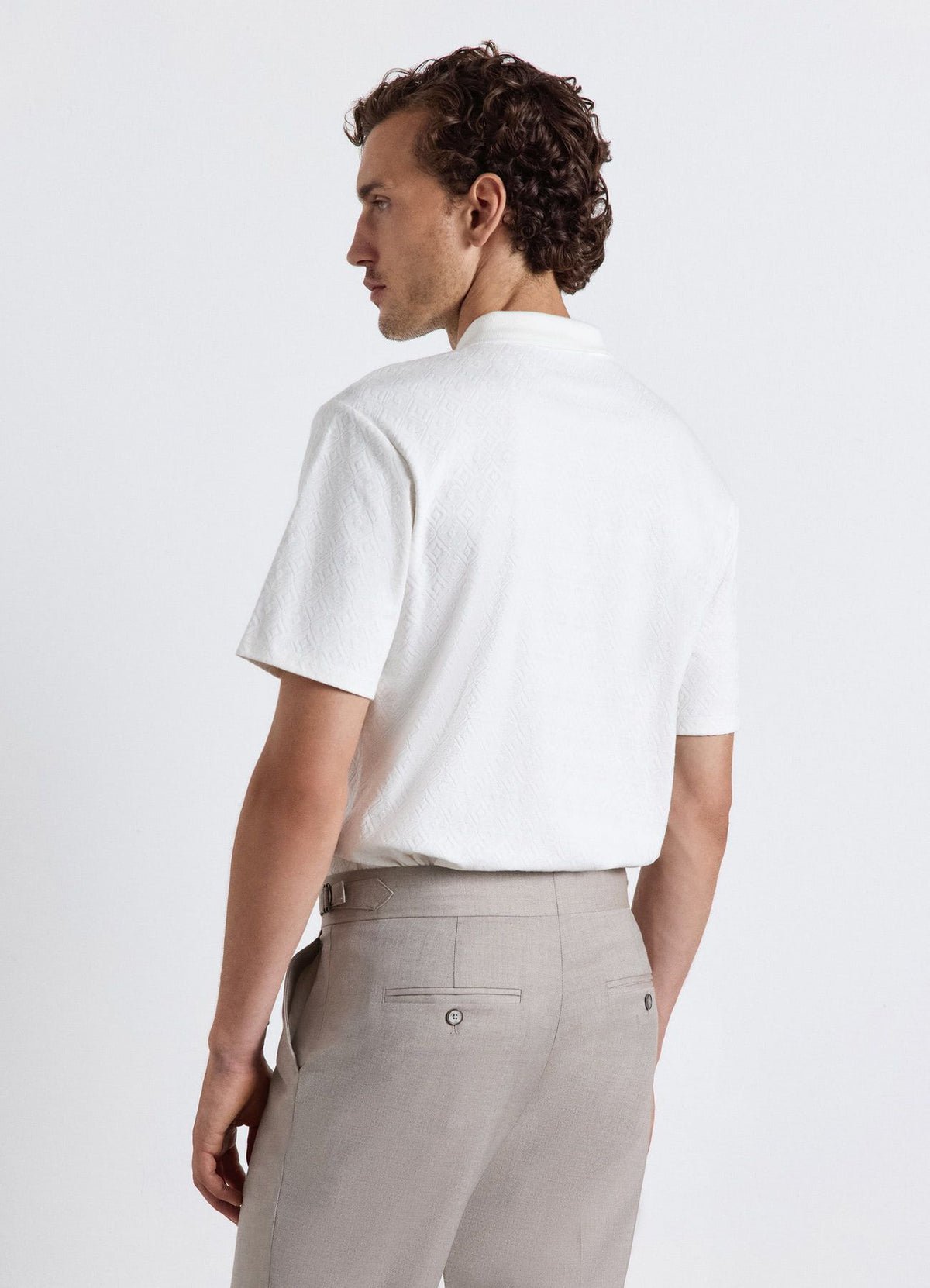 Plain jacquard polo shirt