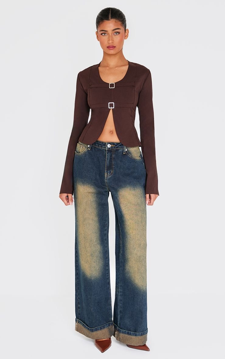 Bengaline buckle fitted shirt
