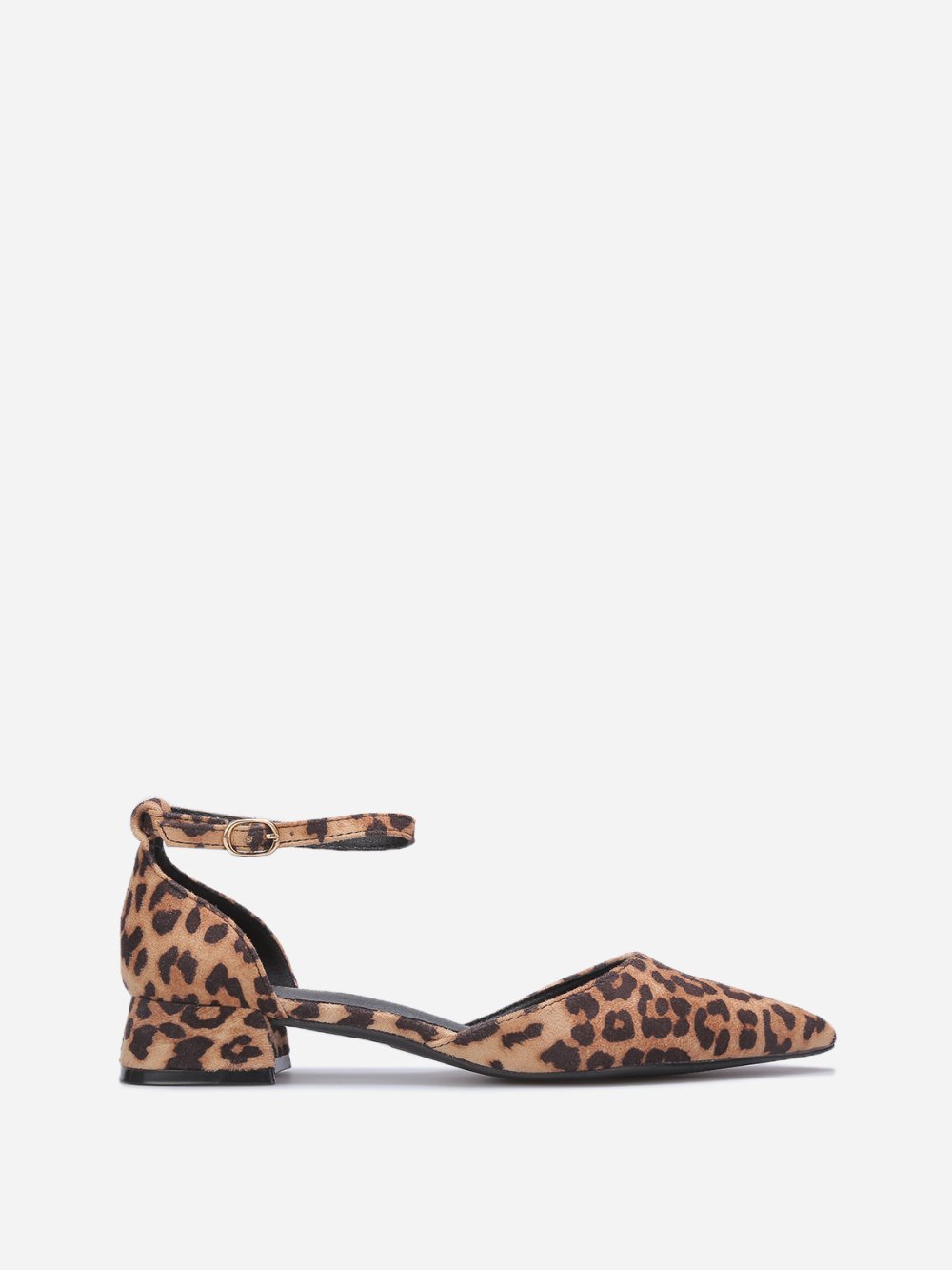 Ballerines pointues en suédine léopard