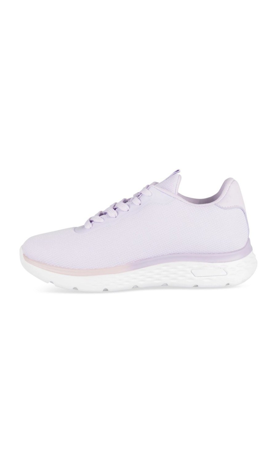 Lilac sneakers with white sole