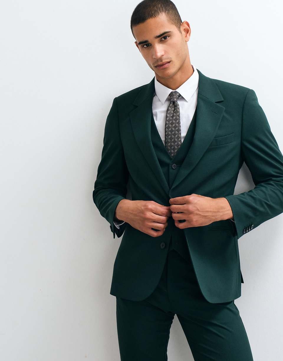 Veste de costume ajustée - Vert foncé