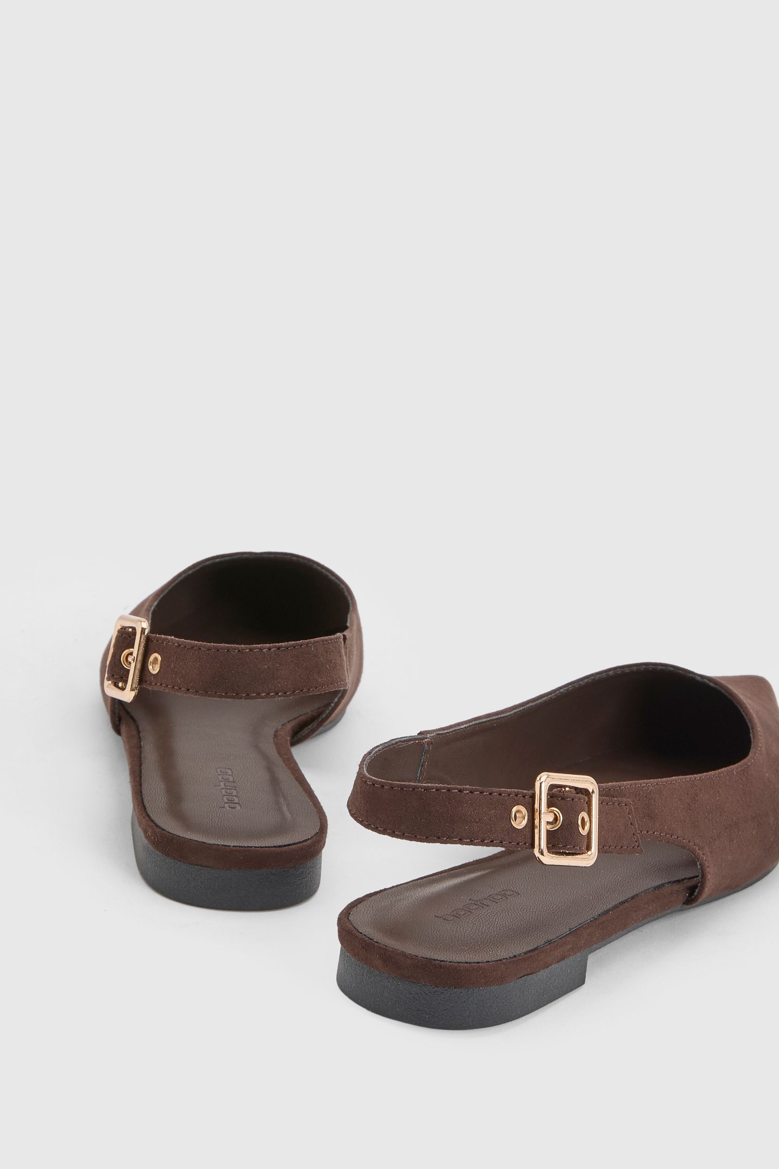 Pointed slingback ballet flats - Chocolate