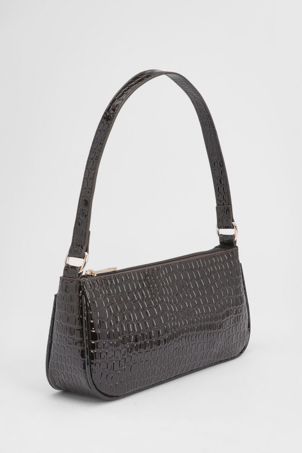 Croc-effect shoulder bag