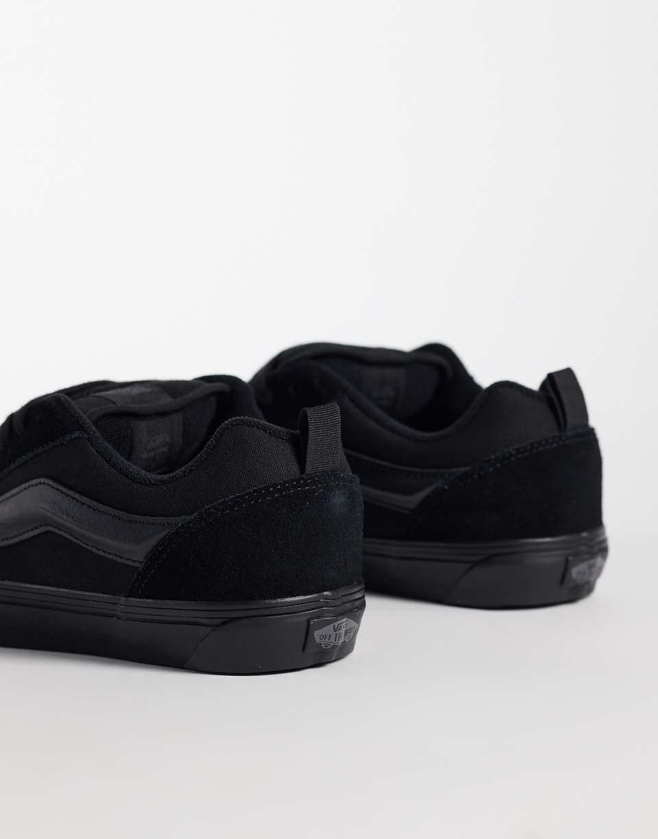 Knu Skool leather trainers in triple black