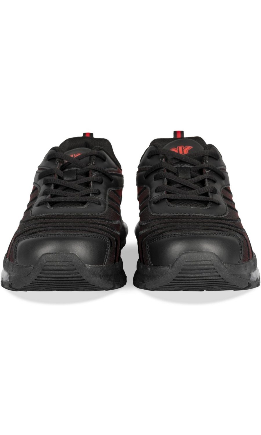 Black and red wave-print sneakers with air bubble sole