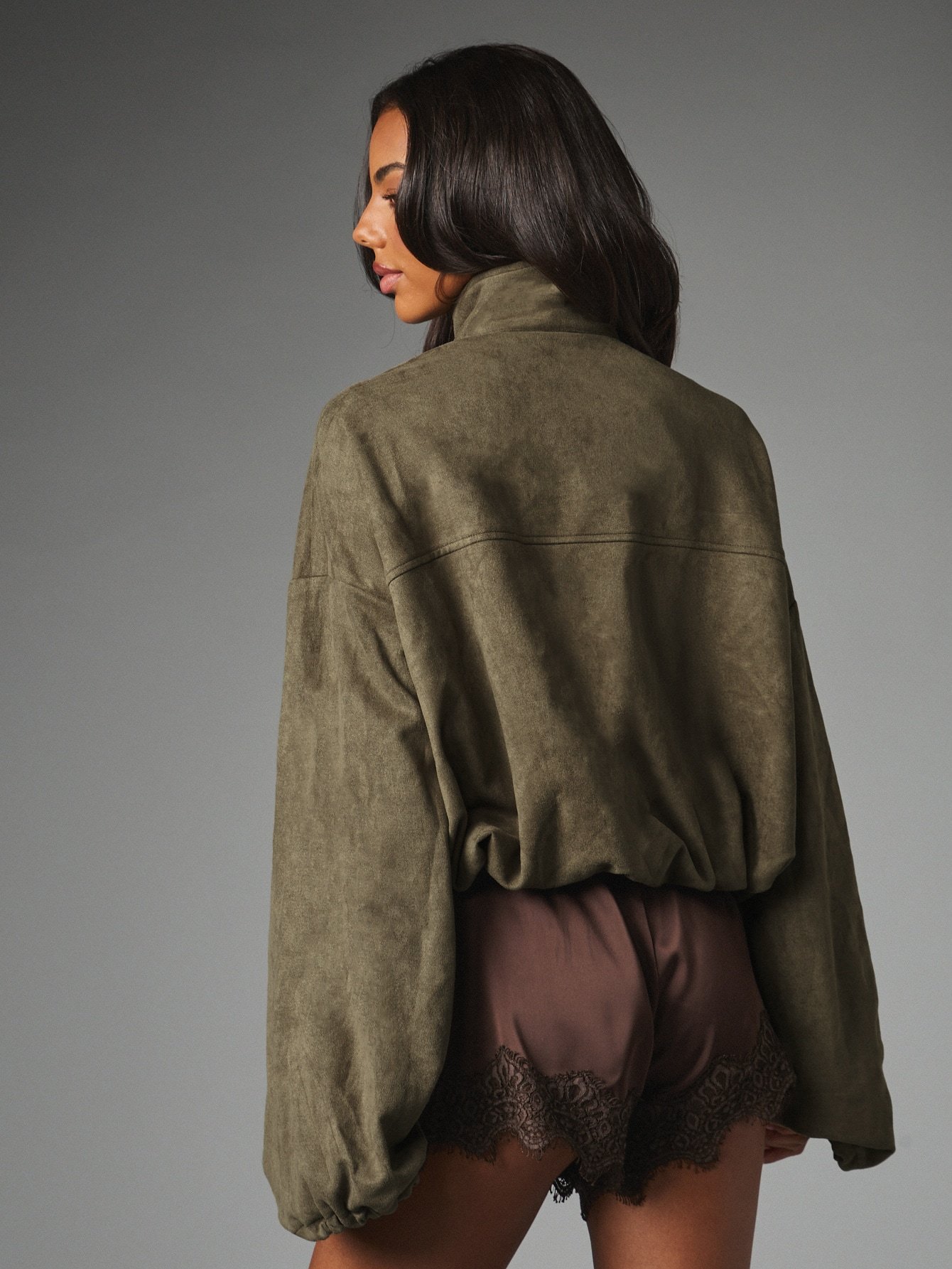 Pull demi-zip suédine b kmam évasés