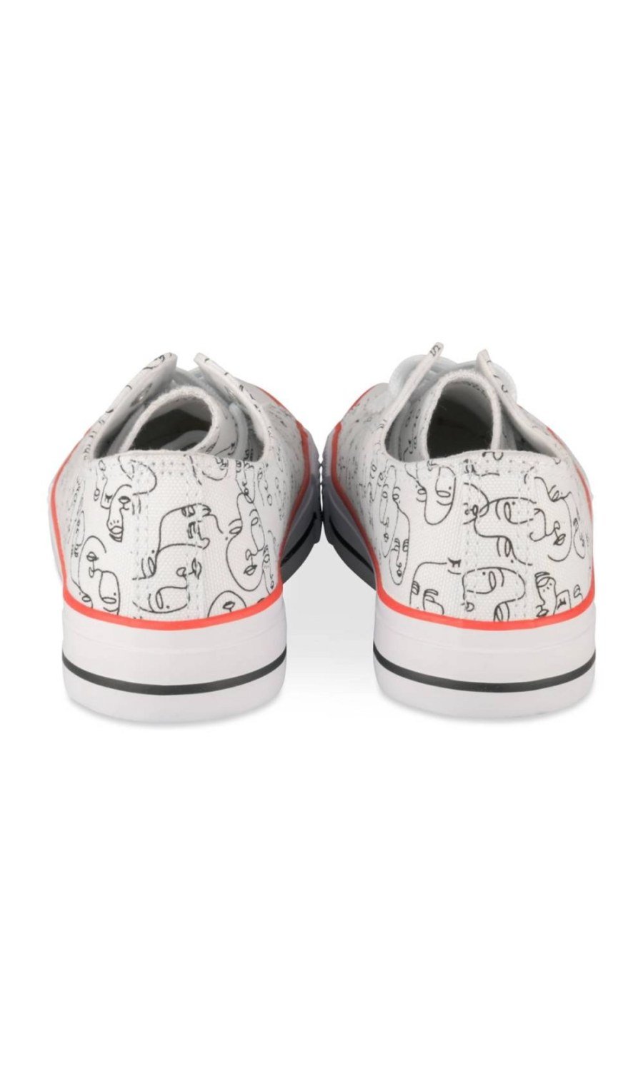 Baskets en toile imprimé visages blanches