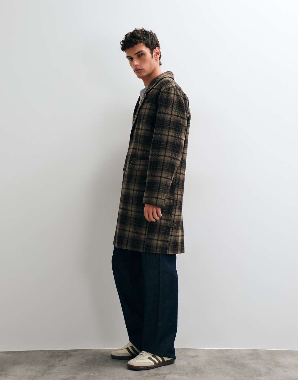 Manteau twil f souf mkhlot b carreaux neutres