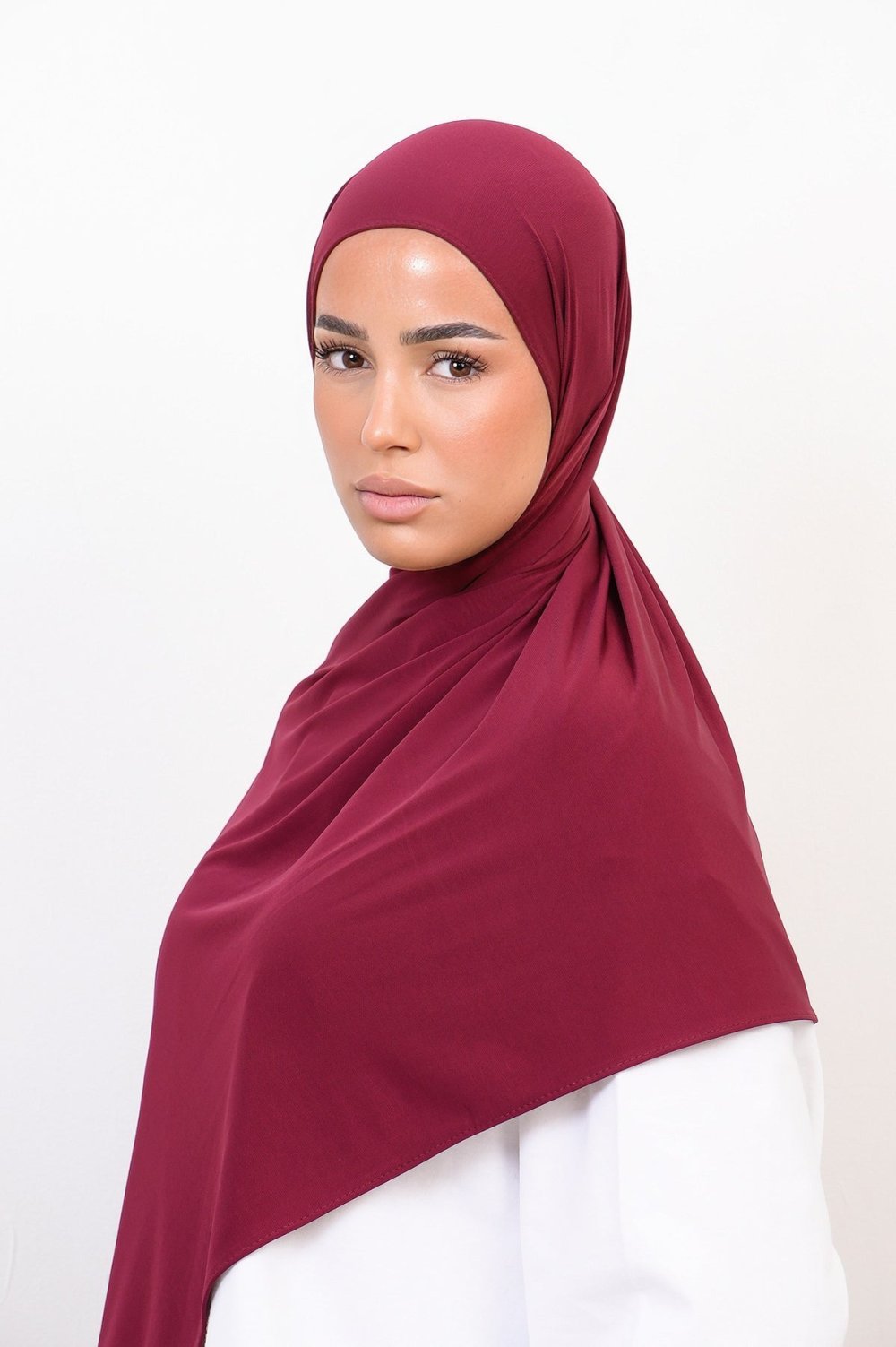 Premium jersey hijab - Burgundy