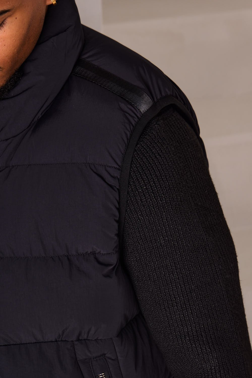 Doudoune sans manches matelassée noire