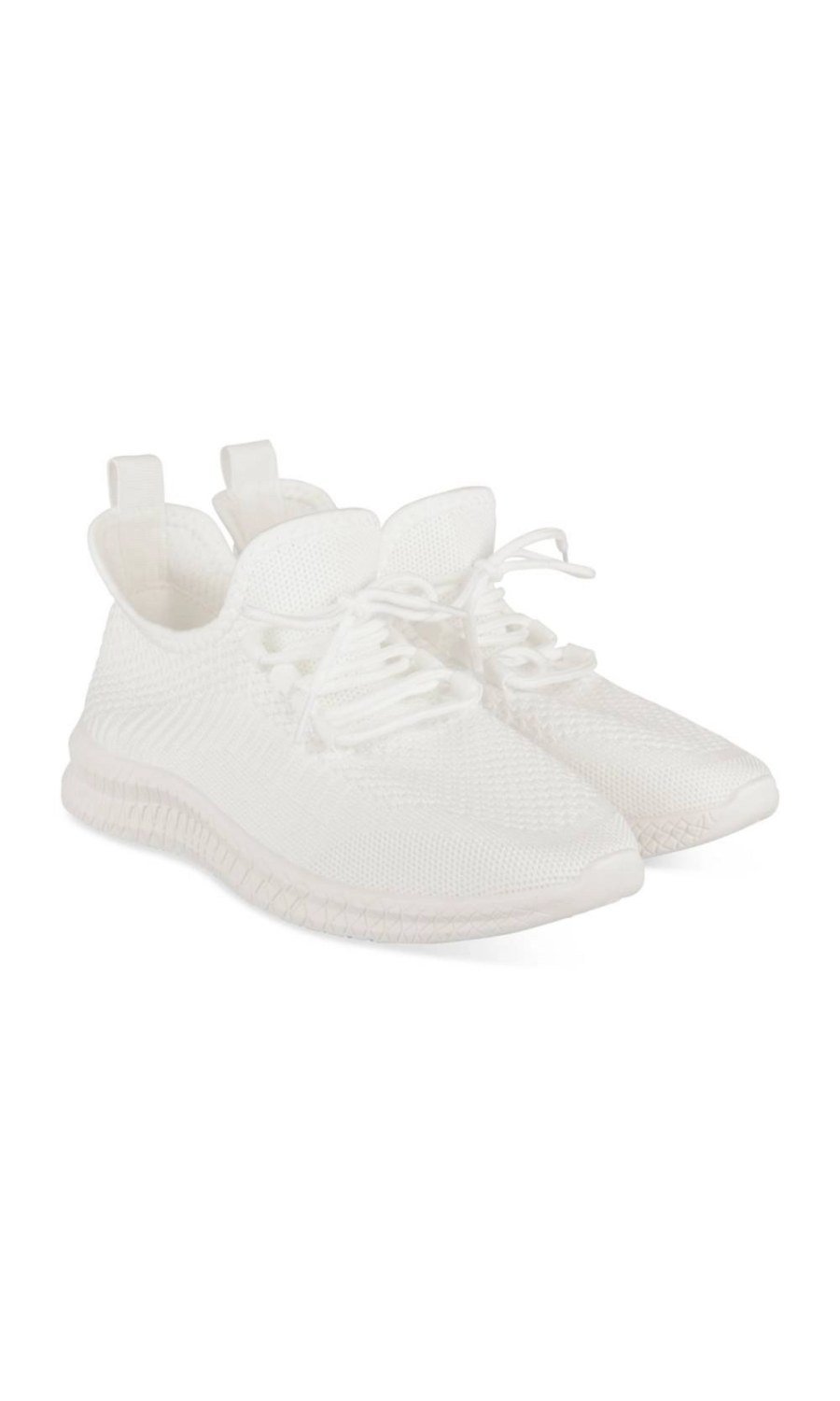 White open-knit slip-on sneakers