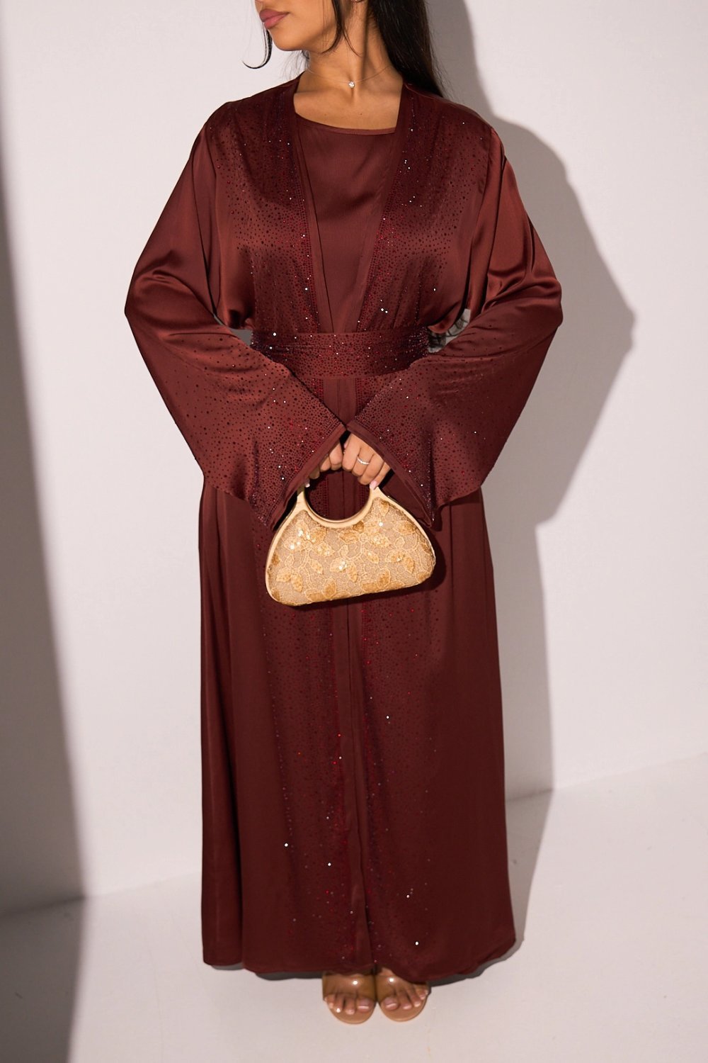 Ensemble robe w kimono b strass brique