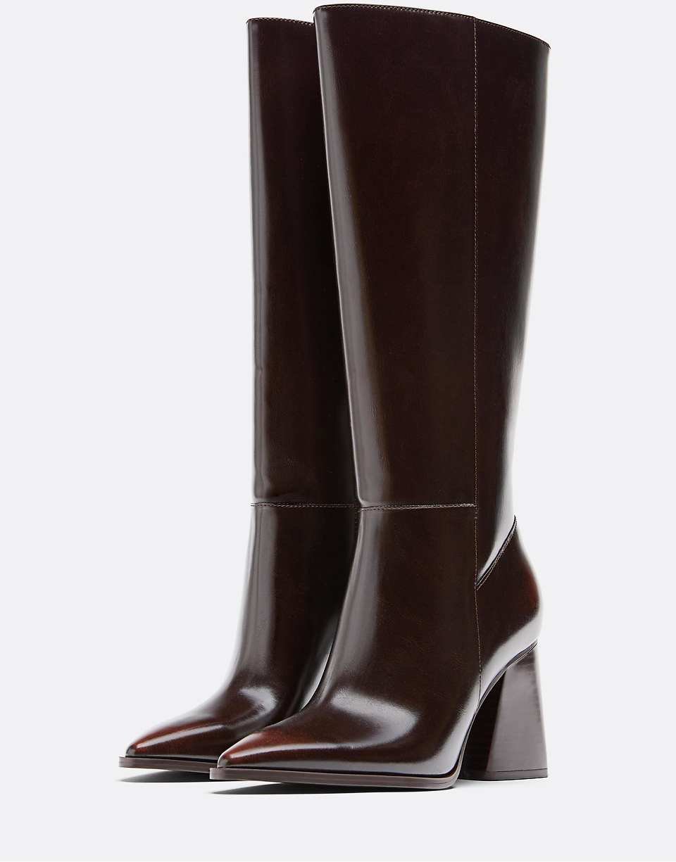 Bottes b talon 3ali - Marron