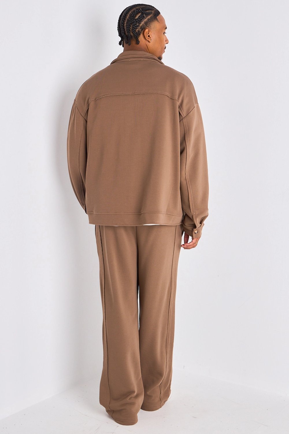 Ensemble veste b boutons w jogging taupe