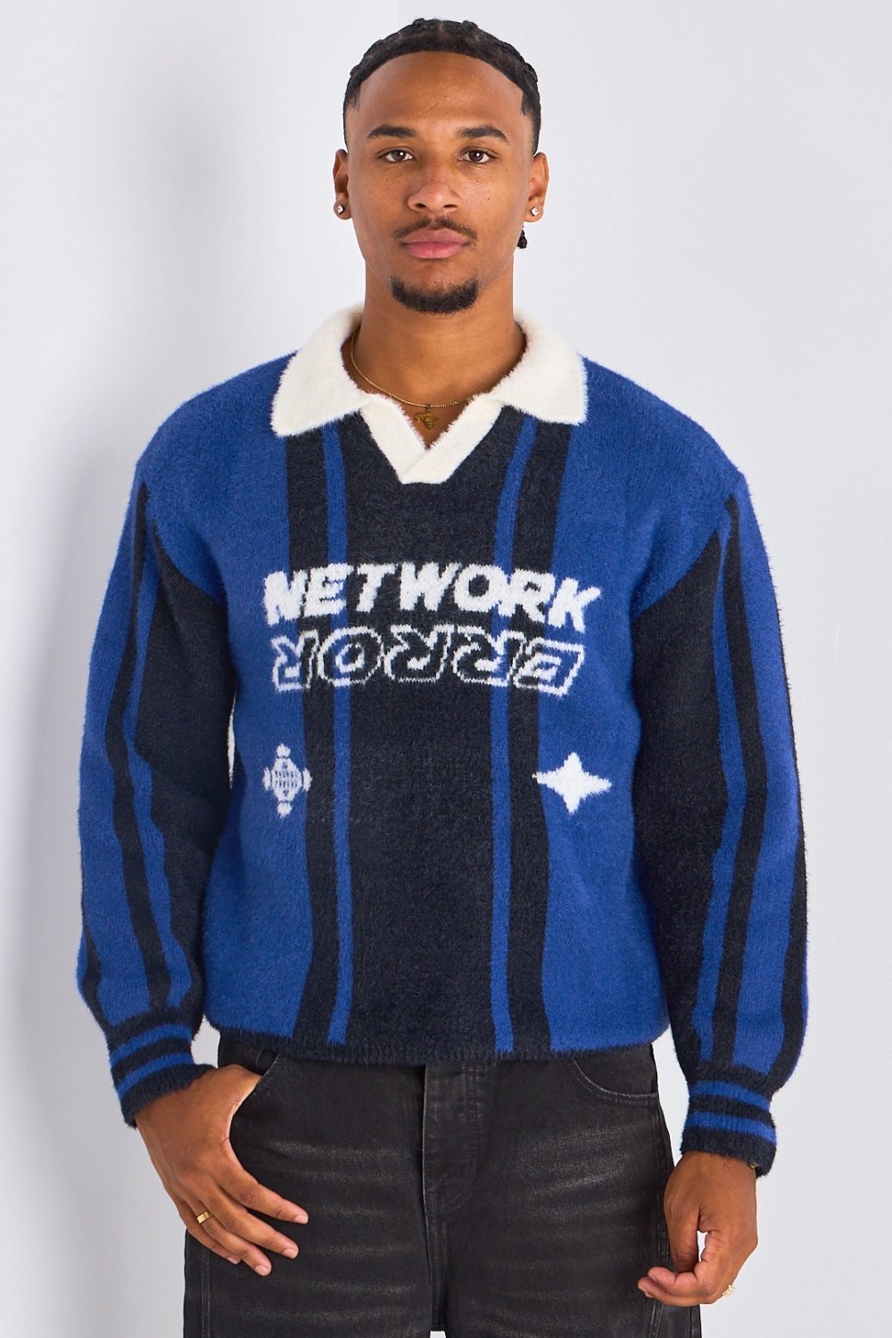 Pull bleu marine b col byed w ktaba