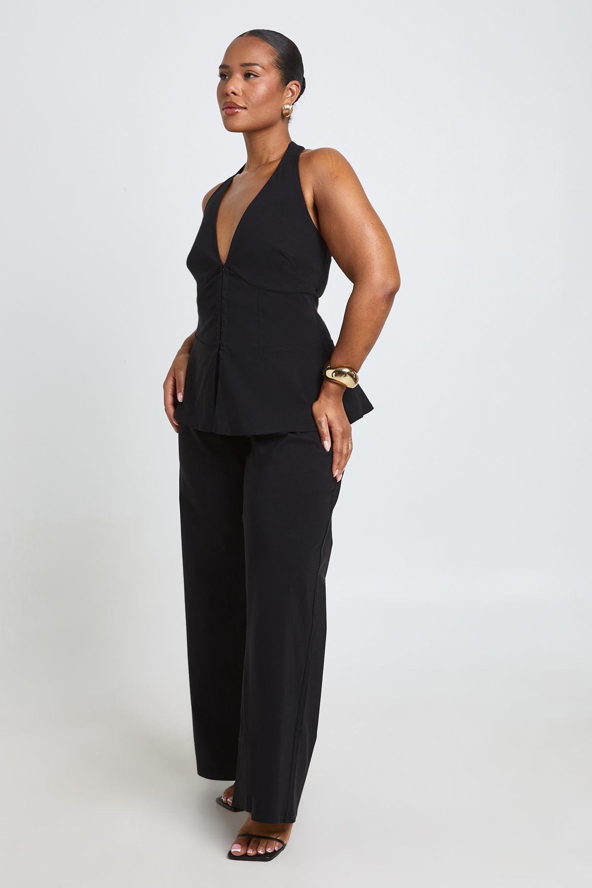 Ensemble haut corset dos nu à agrafes - Grande taille