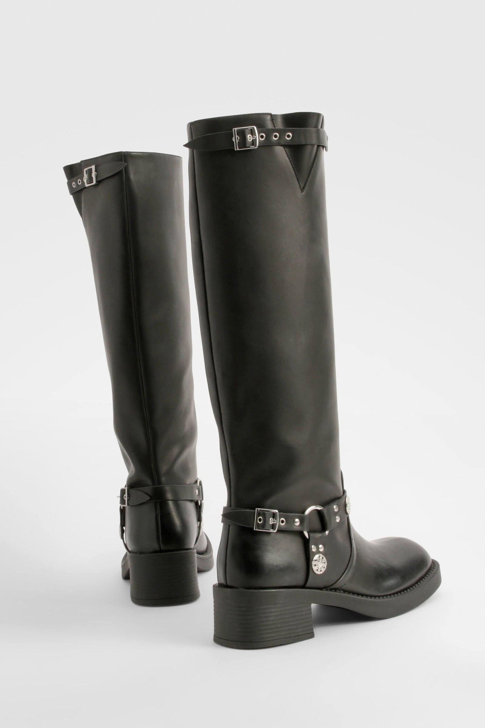 Bottes hautes western à boucles