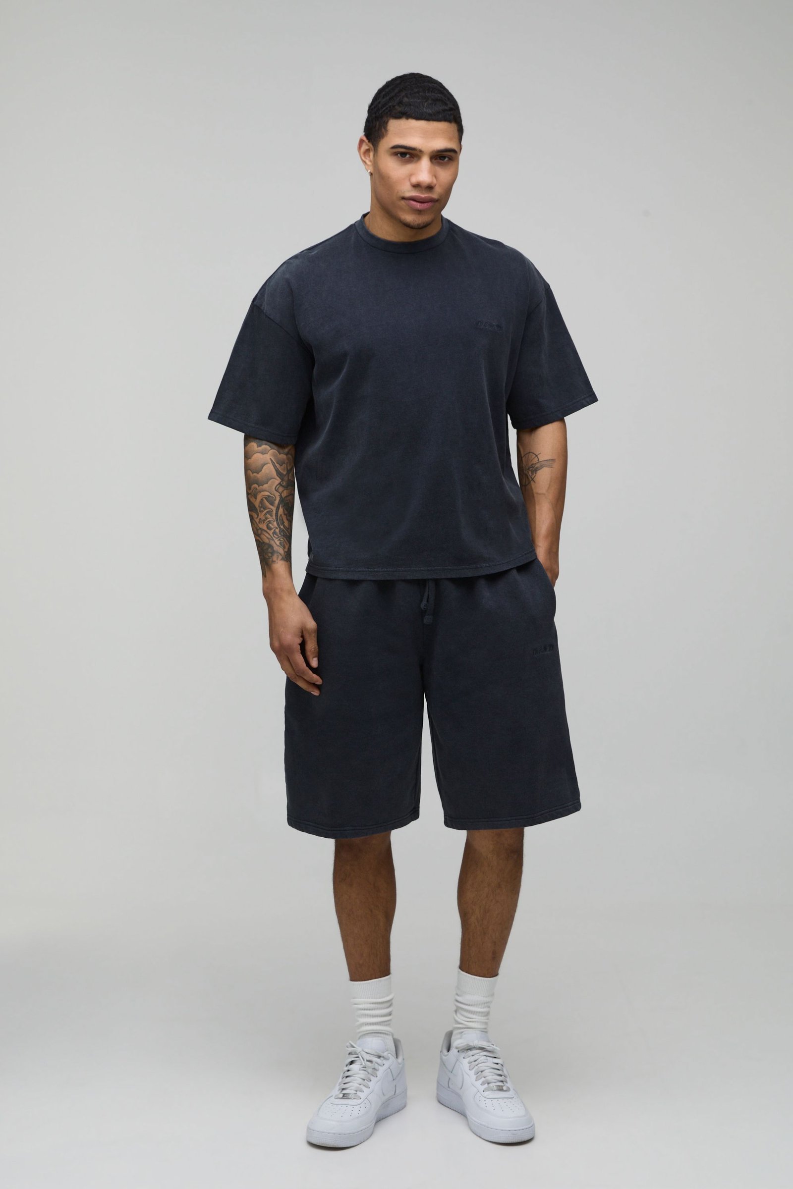 Ensemble t-shirt w short sport délavé