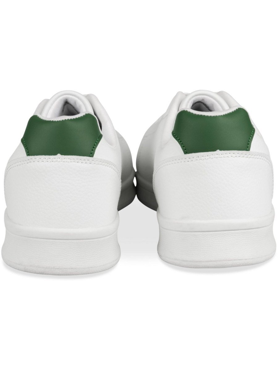 White and green perforated sneakers