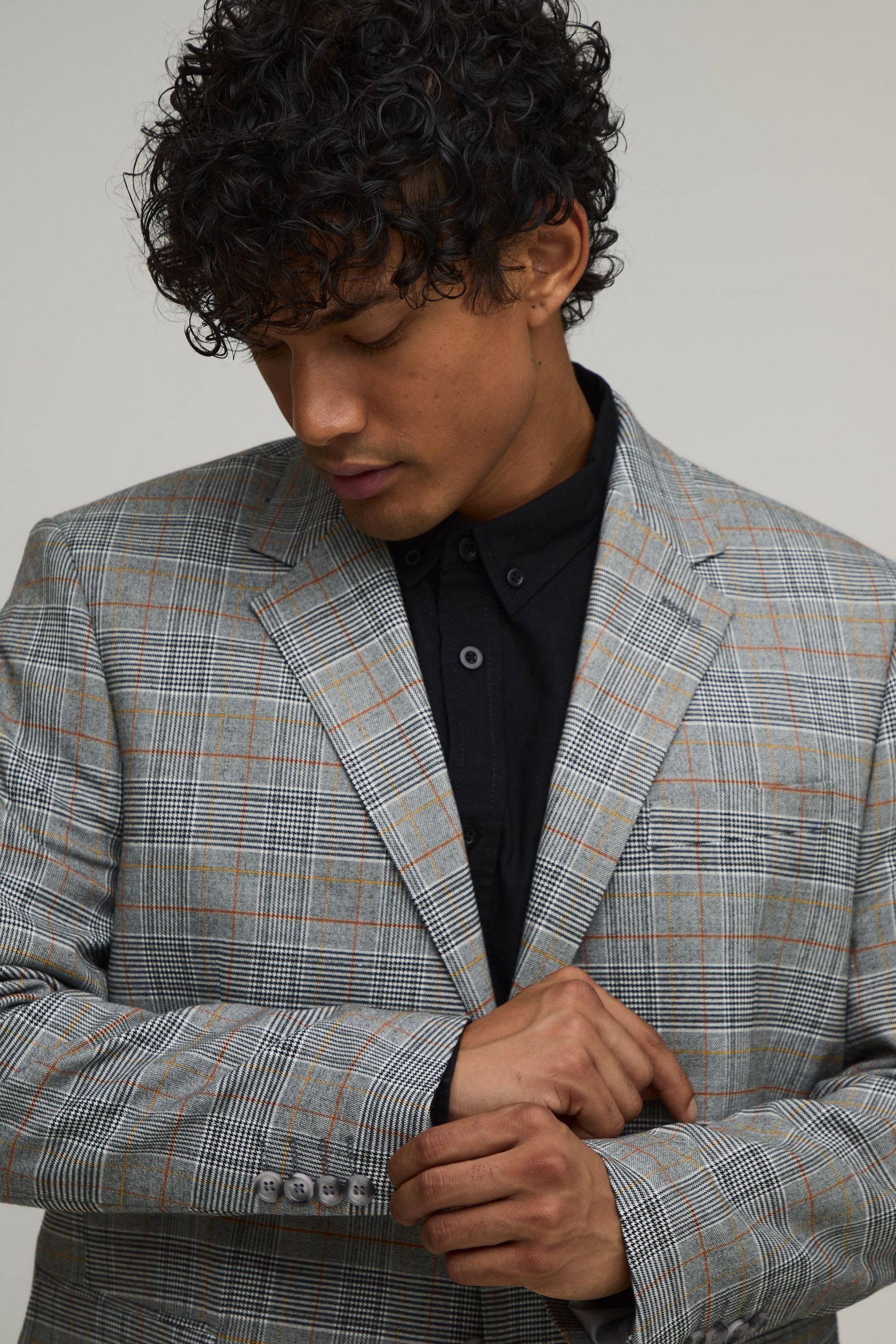 Veste De Costume Oversize Décontractée À Carreaux