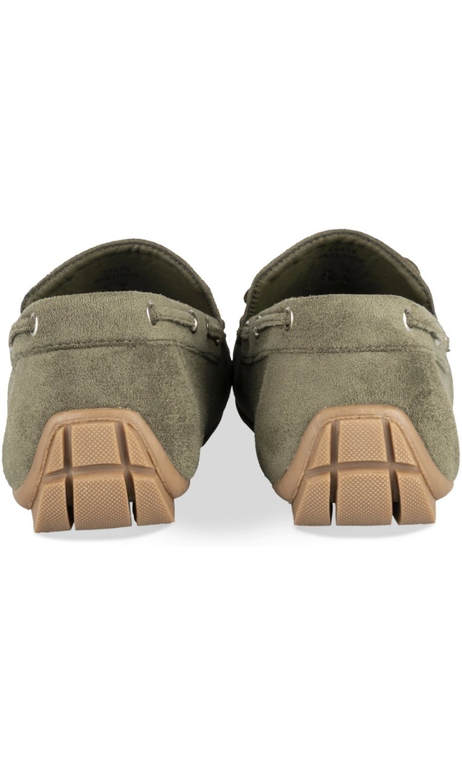 Khaki suede-effect bow loafers