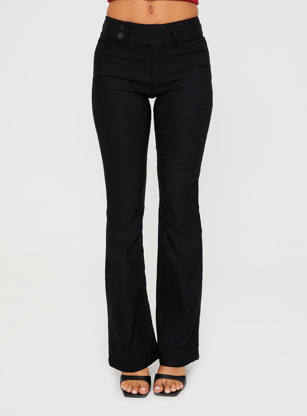 Mid-rise flared pants