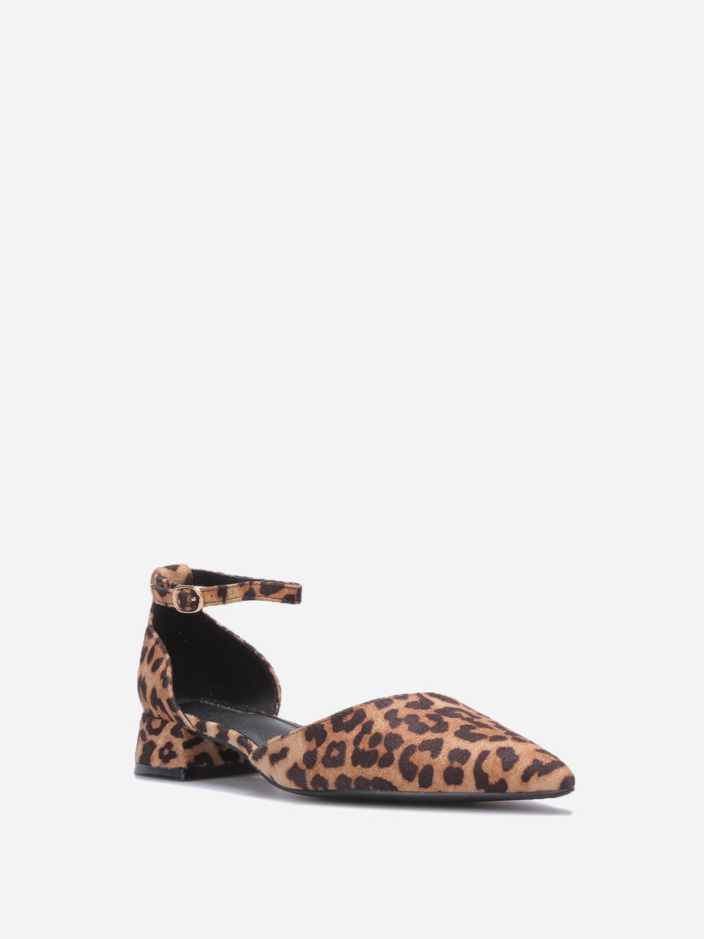 Ballerines pointues en suédine léopard