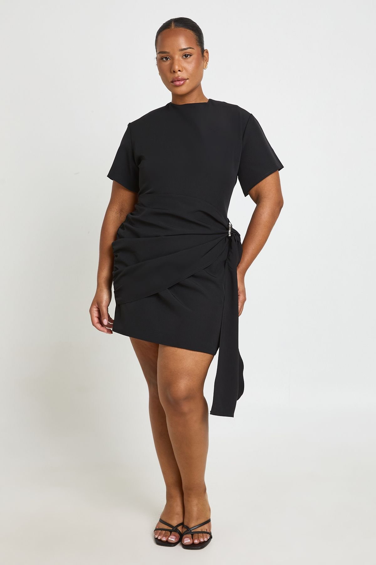 Robe courte à détail drapé - Grande taille