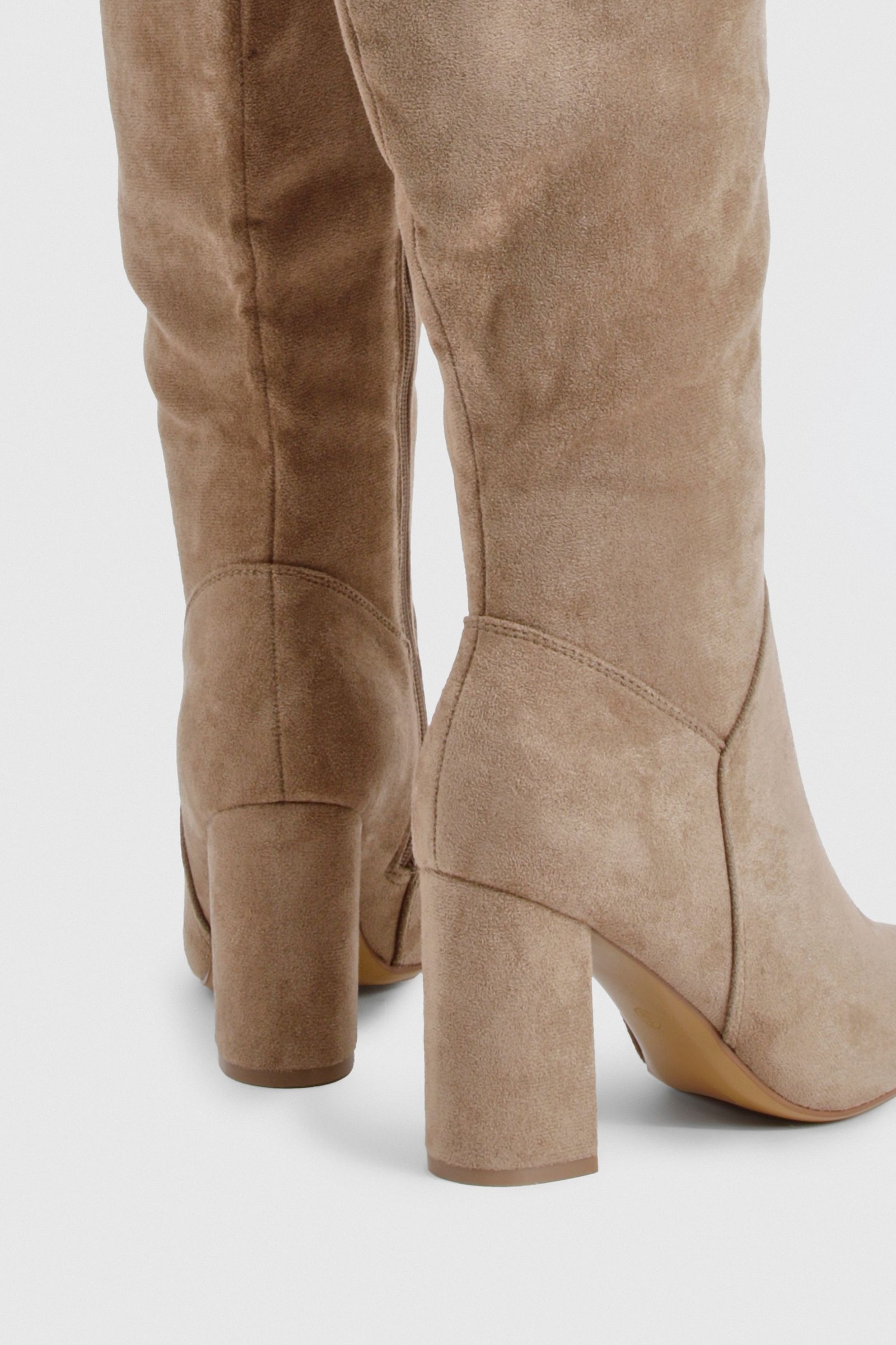 Bottes hautes - Beige - Pied large
