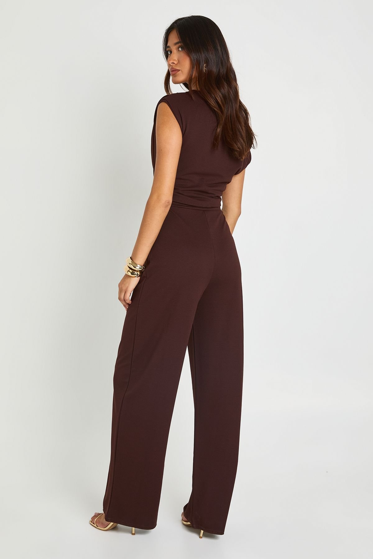 Combinaison pantalon large en crêpe jersey
