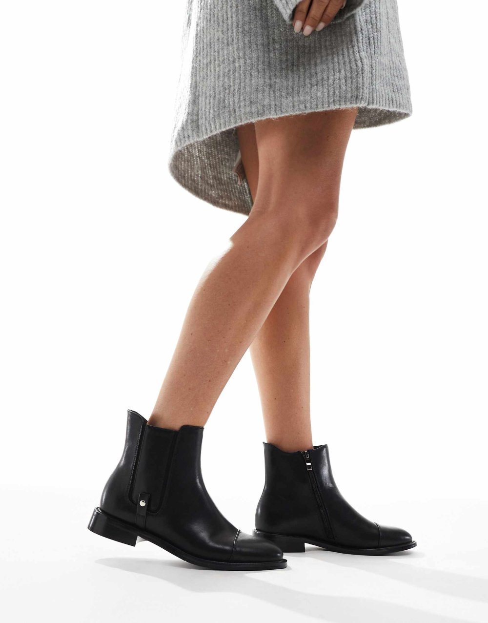 Bottines Chelsea plates mates noires