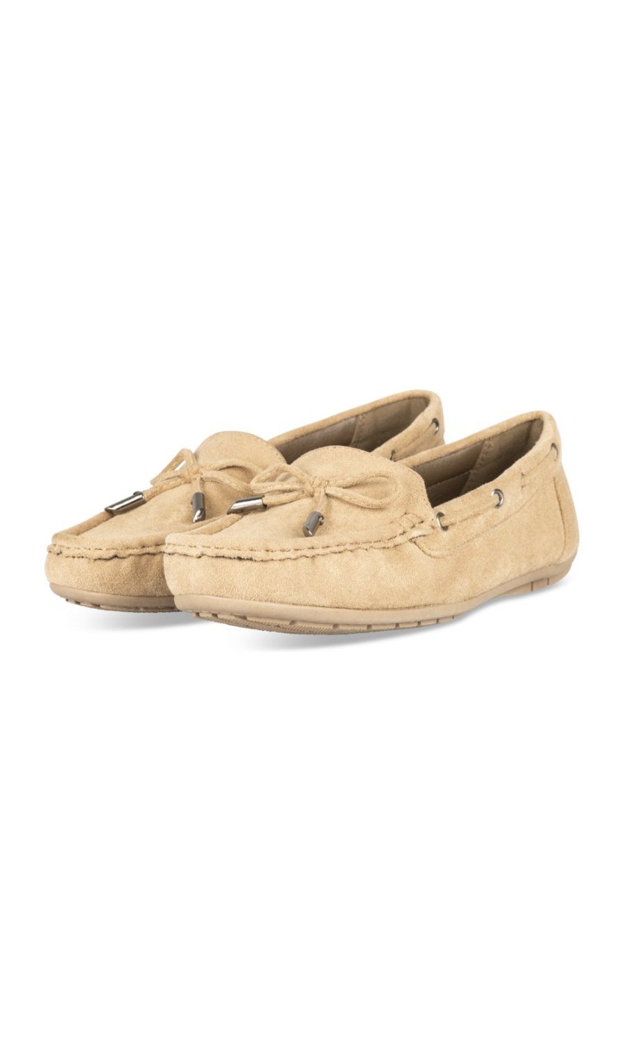 Mocassins en suédine à nœud sable