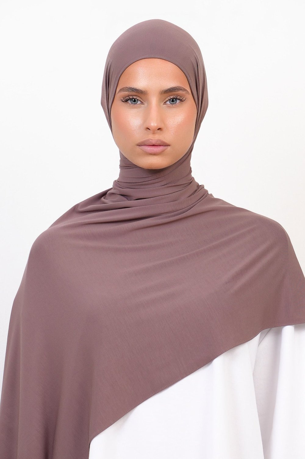 Bamboo jersey hijab - Hazelnut