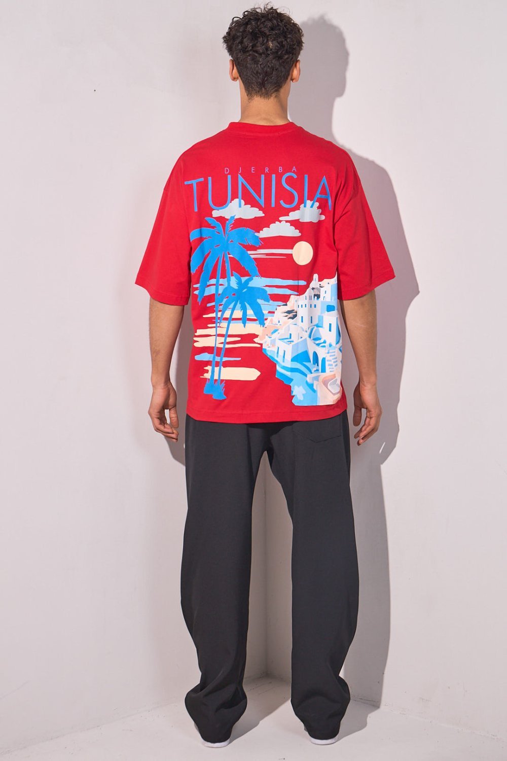 T-shirt ample imprimé Tunisia rouge