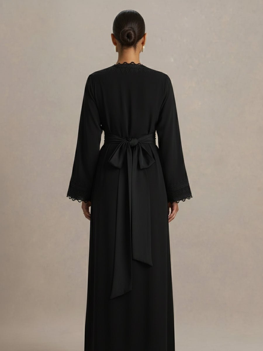 Caftan b crêpe de soie sobre k7el