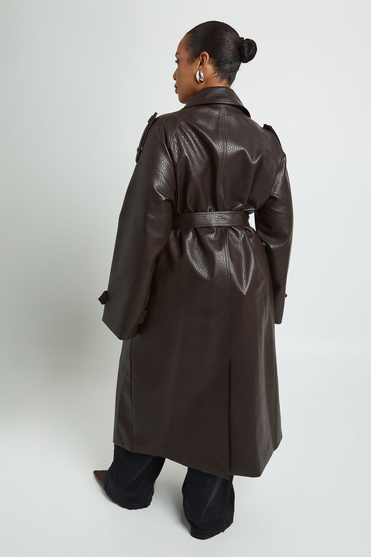Belted longline trench - Plus size
