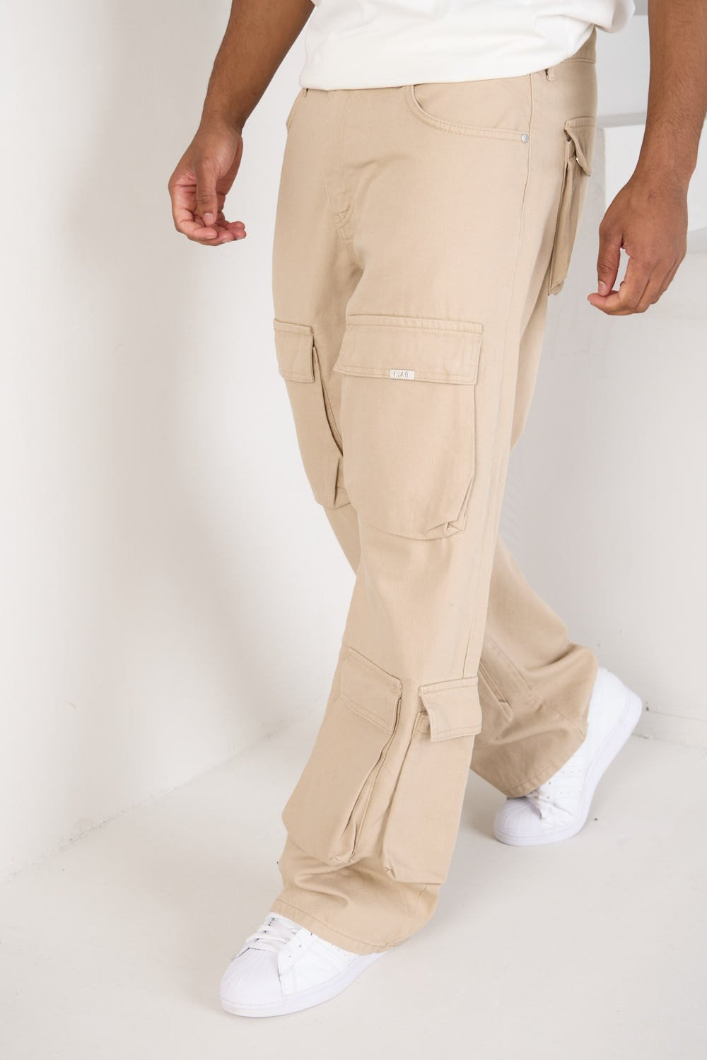 Jean ample à poches beige