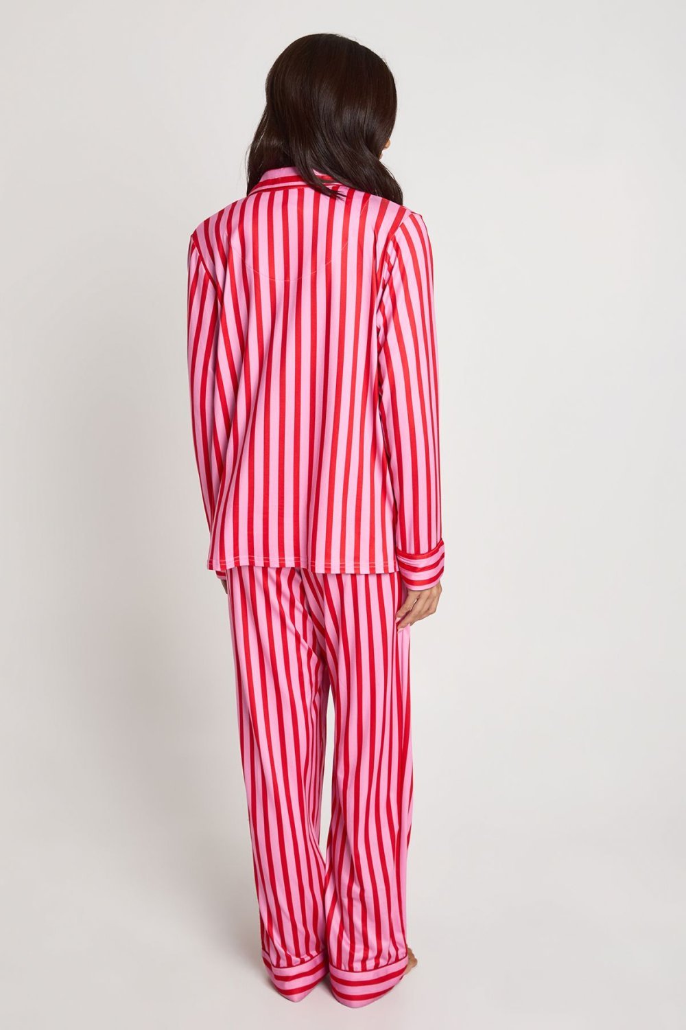 Striped super-soft shirt and trouser pyjama set