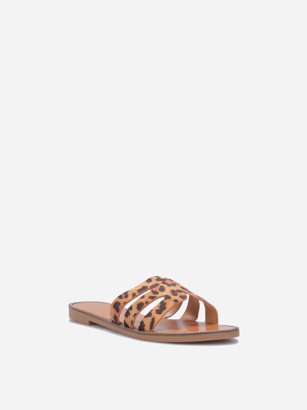 Mules plates léopard m9erbin b clous