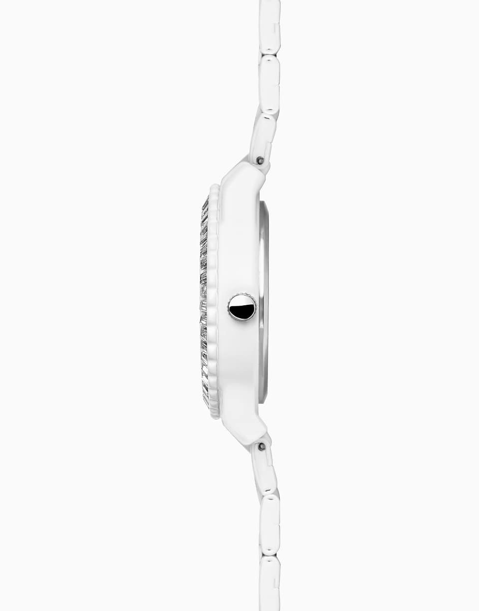 Margot women's classic 34mm watch with white dial and stainless steel bracelet in white