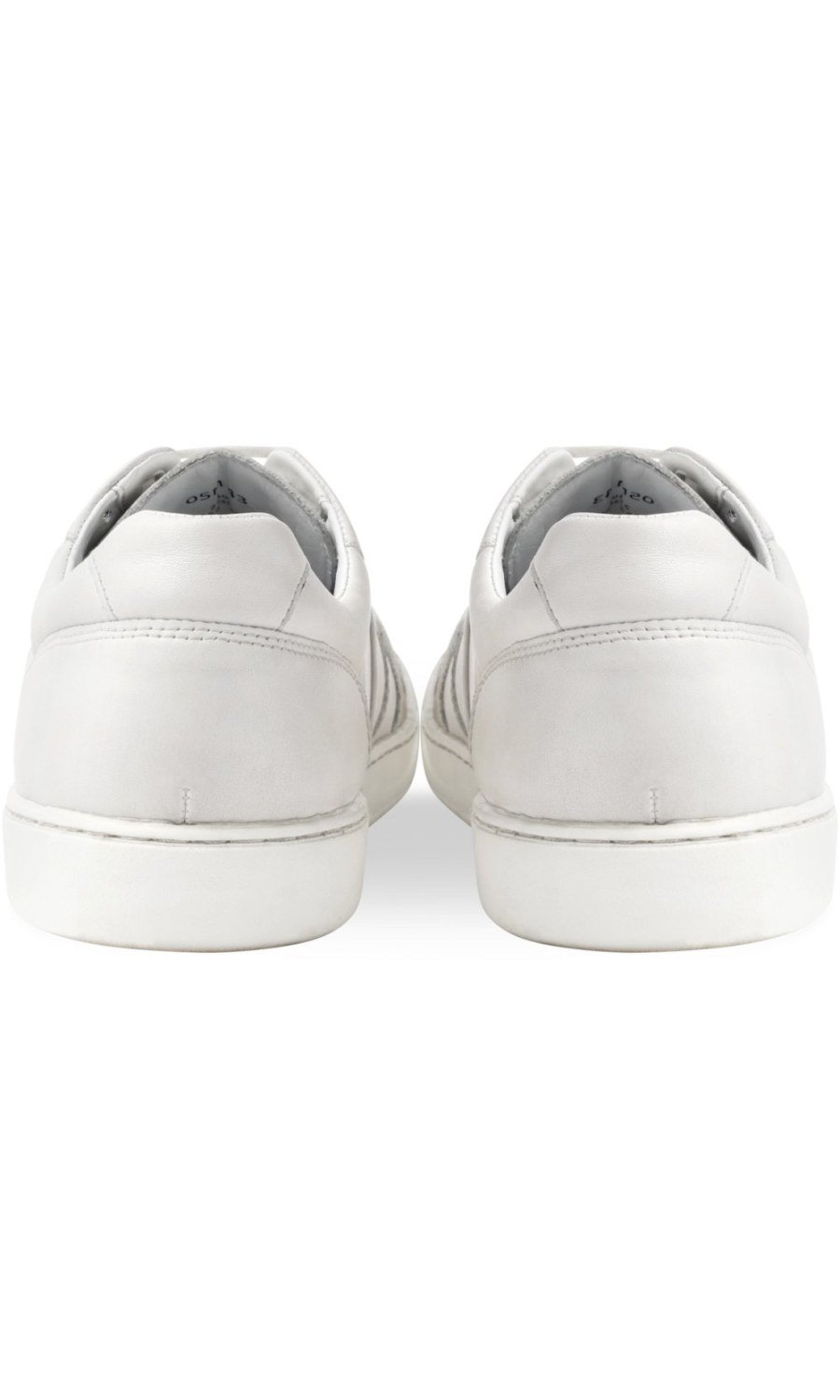 Baskets rétro bi-matière blanches